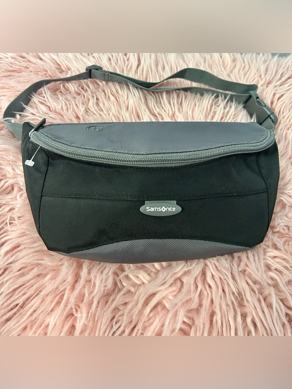 Samsonite Black and Gray Waist/Crossbody Bag